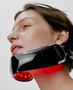 UNICskin UNICLED Neck & Chin device for tightening, lifting, and reducing wrinkles in the neck and chin area. Combines LED light therapy for a more youthful, defined contour.