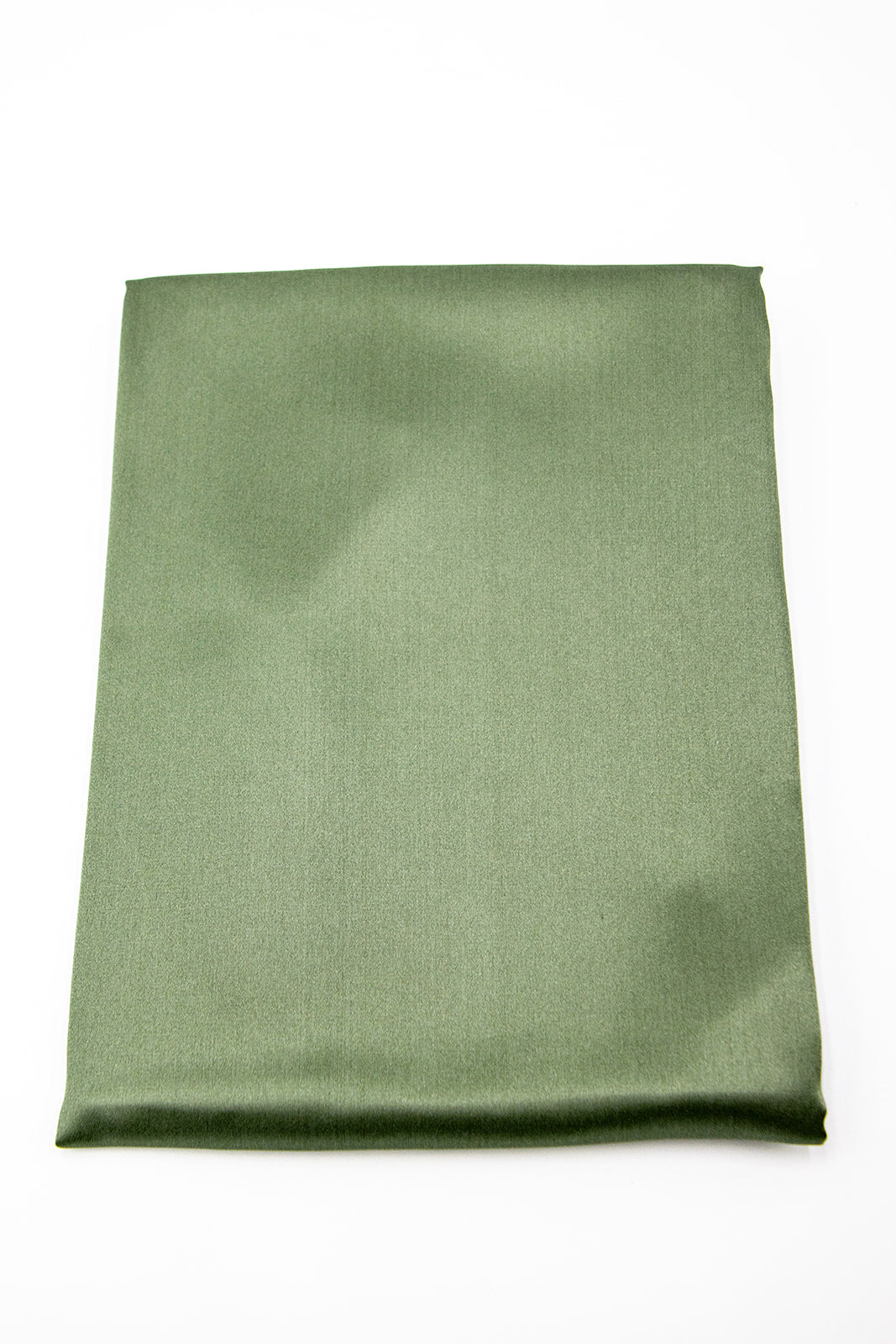 The Sagrada Mulberry Silk Pillowcase by Sagrada BioSkincare, shown in olive green on a white background, pampers your skin and hair while you rest with its thermoregulating 22-momme silk.