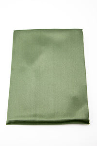 The Sagrada Mulberry Silk Pillowcase by Sagrada BioSkincare, shown in olive green on a white background, pampers your skin and hair while you rest with its thermoregulating 22-momme silk.
