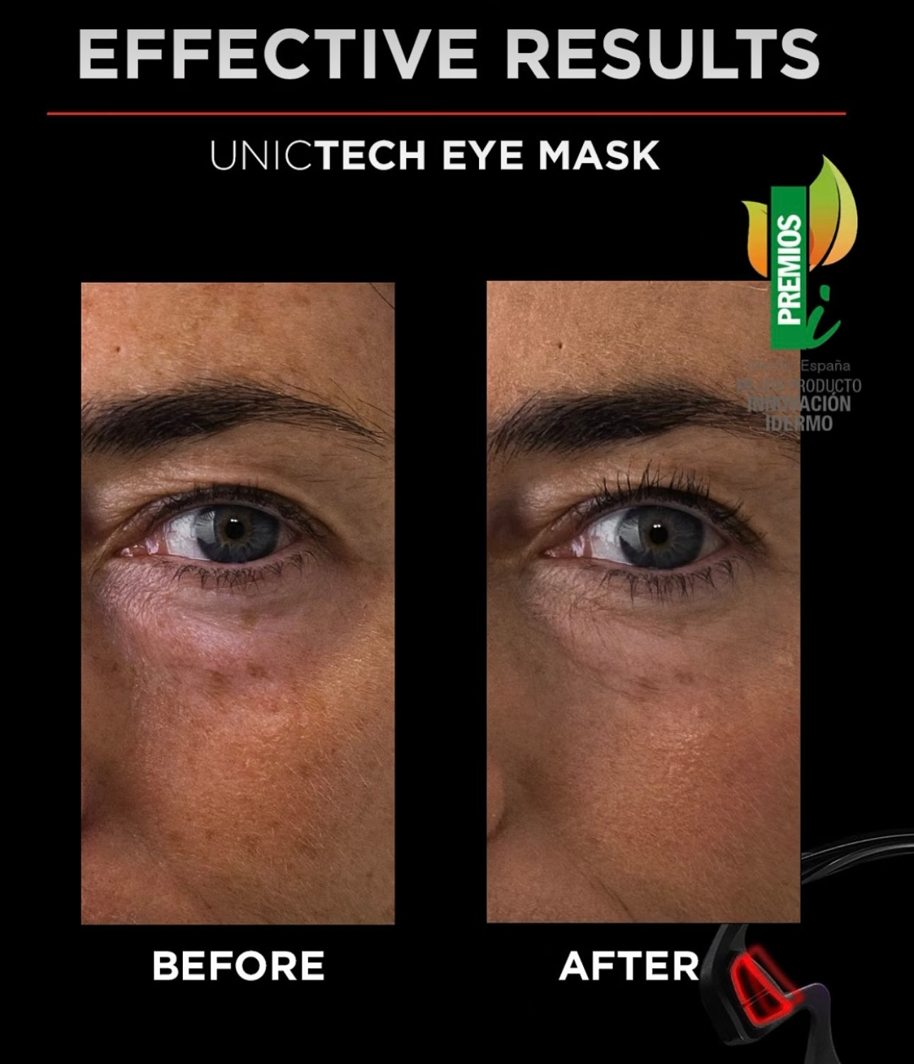 UNICskin UNICLED Eye Mask - Soothe Tired Eyes & Lift Puffiness for a Refreshed Look