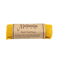 The Sagrada BioSkincare Sagrada Raw Silk Face Cloth, made from 100% organic Lao silk, is rolled up with a brown paper label and naturally buffs away dry skin cells for luminous, healthy skin. Hypoallergenic and encourages healthy circulation.