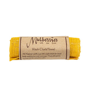The Sagrada BioSkincare Sagrada Raw Silk Face Cloth, made from 100% organic Lao silk, is rolled up with a brown paper label and naturally buffs away dry skin cells for luminous, healthy skin. Hypoallergenic and encourages healthy circulation.