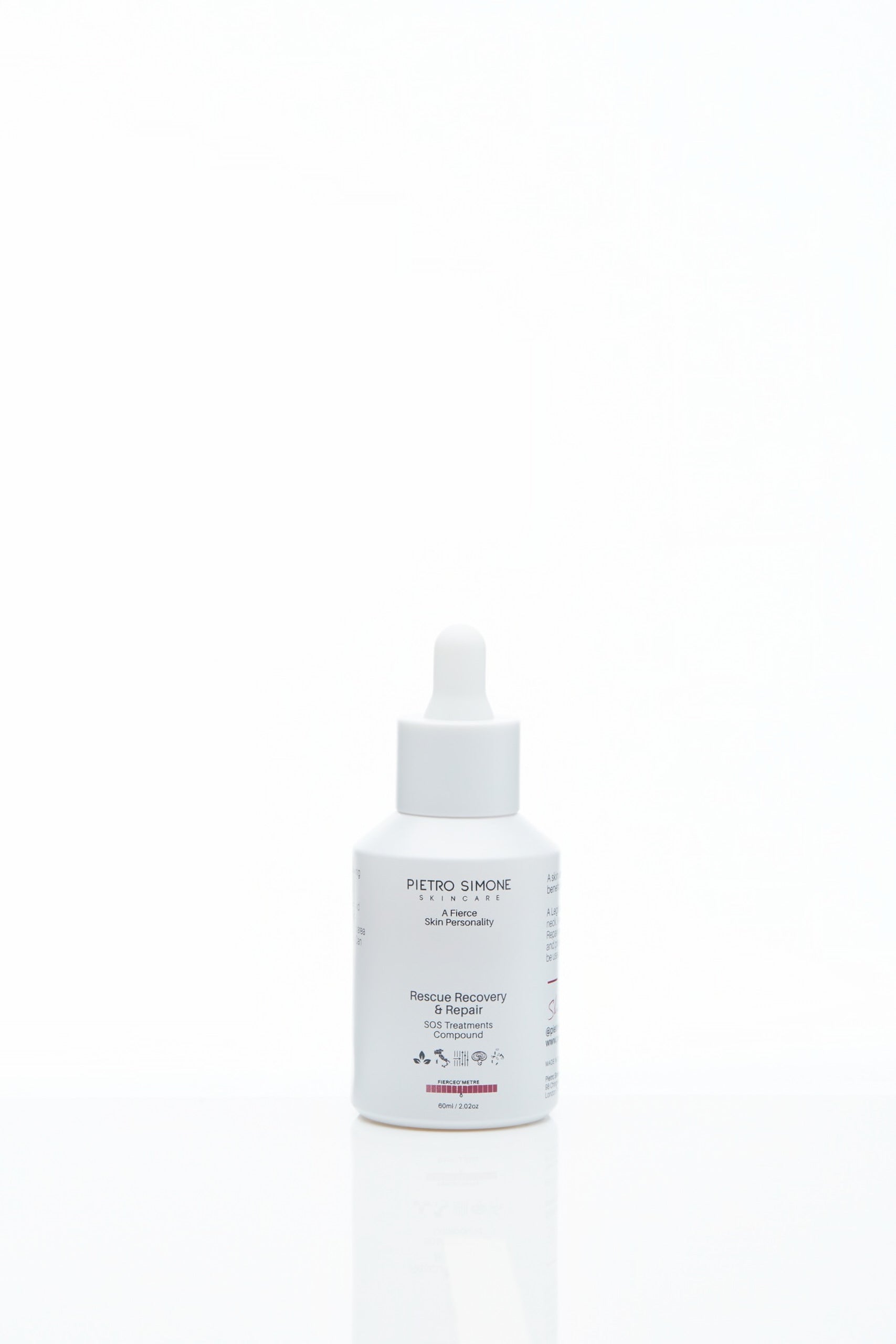 Pietro Simone Rescue, Recover, Repair Serum with bio-gel recovery complex, designed to heal, soothe, and restore compromised skin, ideal for post-treatment and hormonal imbalances.