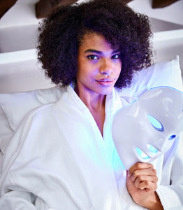 The UNICSKIN UNICLED Korean Mask with 1,064 LED lights and 7 wavelengths, designed to treat aging, acne, and dryness for smoother, firmer, and more radiant skin.